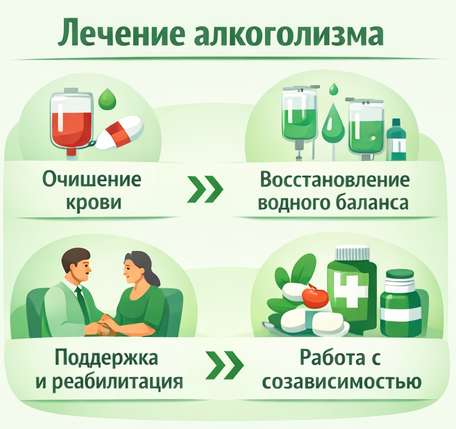 лечение алкоголизма в Заволжске этапы
